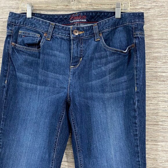 Tommy Hilfiger Womens Freedom Mid-Rise Bootcut Jeans Size 14A Dark Wash Denim - Picture 3 of 7